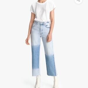 Mother SUPERIOR The Rambler Two Tone 24 Ankle Fray Win Some Lose Some Jeans